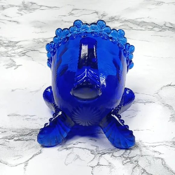 Degenhart Glass Forget Me Not Trinket Toothpick Paperweight Vtg - Picture 4 of 6